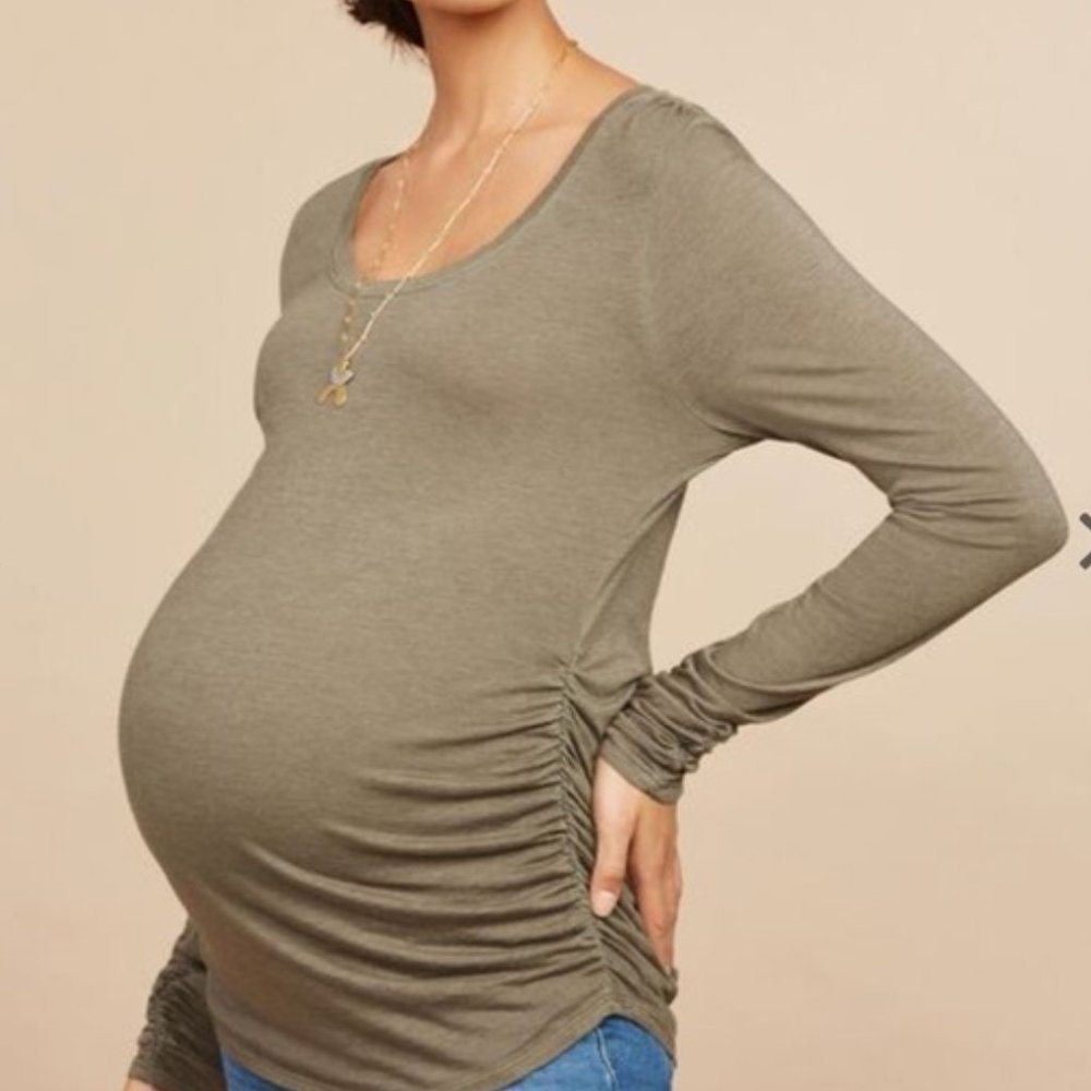 Motherhood Maternity Long Sleeve T-Shirt Olive Extra Large
